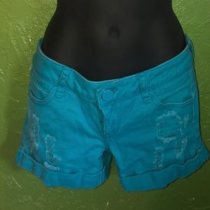 Blue denim shorts